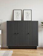 vidaXL Служебен шкаф Черно 89 x 345 x 80 см Инженерна дървесина