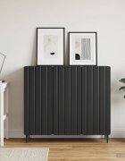 vidaXL Служебен шкаф Черно 89 x 345 x 82 см Инженерна дървесина