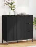 vidaXL Служебен шкаф Черно 895 x 33 x 82 см Инженерна дървесина