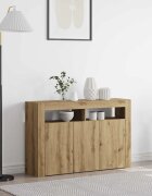 vidaXL Служебен шкаф Дъб 116 x 30 x 75 см Инженерна дървесина