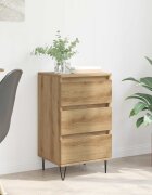 vidaXL Служебен шкаф Дъб 40 x 35 x 70 см Инженерна дървесина и желязо