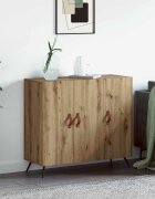 vidaXL Служебен шкаф Дъб 895 x 34 x 80 см Инженерна дървесина