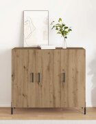 vidaXL Служебен шкаф Дъб 90 x 34 x 80 см Инженерна дървесина