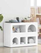 vidaXL Служебен шкаф ELST Бяло 80.5 x 35 x 59 см Инженерна дървесина