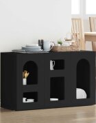 vidaXL Служебен шкаф ELST Черно 100 x 35 x 59 см Инженерна дървесина