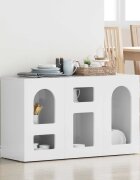 vidaXL Служебен шкаф ELST Лъскаво бяло 100 x 35 x 59 см