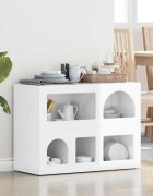 vidaXL Служебен шкаф ELST Лъскаво бяло 80.5 x 35 x 59 см