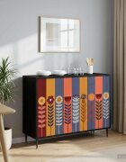 vidaXL Служебен шкаф ESSEN Черен дъб 102 x 33 x 76 см