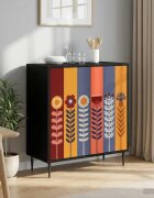 vidaXL Служебен шкаф ESSEN Черен дъб 69 x 33 x 76 см