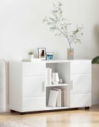vidaXL Служебен шкаф FLORIN 885 x 305 x 555 см Лъскаво бяло