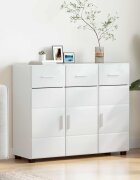 vidaXL Служебен шкаф FLORIN 885 x 305 x 73 см Лъскаво бяло
