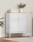 vidaXL Служебен шкаф FLORO Бяло 70 x 30 x 705 см Солиден бор
