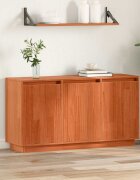 vidaXL Служебен шкаф Кафяв дъб 111 x 34 x 60 см Солидно борово дърво