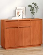 vidaXL Служебен шкаф Кафяво с восъчно покритие 110 x 34 x 75 см