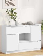 vidaXL Служебен шкаф Лъскаво бяло 100 x 30 x 656 Инженерна дървесина