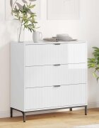 vidaXL Служебен шкаф Лъскаво бяло 795 x 33 x 82 см