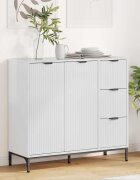 vidaXL Служебен шкаф Лъскаво бяло 895 x 33 x 82 см