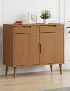 vidaXL Служебен шкаф MOLDE Карамел 90 x 40 x 80 см
