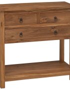 vidaXL Служебен шкаф Натурално 79 x 35 x 80 см Солидно тиково дърво
