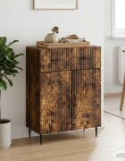 vidaXL Служебен шкаф Опушен дъб 66 x 345 x 895 см