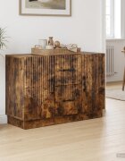 vidaXL Служебен шкаф Опушен дъб 89 x 345 x 57 см Инженерна дървесина
