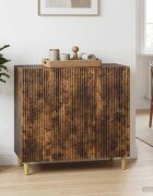 vidaXL Служебен шкаф Опушен дъб 89 x 345 x 80 см Инженерна дървесина