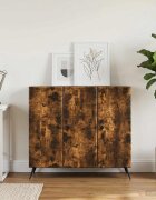 vidaXL Служебен шкаф Опушен дъб 89 x 345 x 80 см Инженерна дървесина
