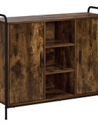 vidaXL Служебен шкаф Опушен дъб 97 x 33 x 81 см Инженерна дървесина