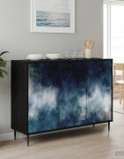 vidaXL Служебен шкаф RAALTE Черен дъб 102 x 33 x 76 см