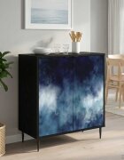 vidaXL Служебен шкаф RAALTE Черен дъб 69 x 33 x 76 см
