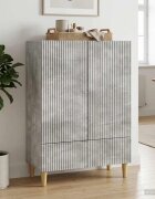 vidaXL Служебен шкаф с чекмедже Бетонно сиво 66 х 345 х 95 см