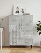 vidaXL Служебен шкаф с чекмедже Бетонно сиво 66 х 345 х 95 см
