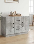 vidaXL Служебен шкаф с чекмедже Бетонно сиво 89 x 345 x 57 см