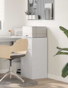 vidaXL Служебен шкаф с чекмедже Бяло 38 x 34 x 75 см
