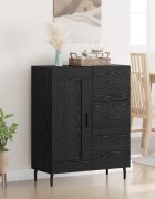 vidaXL Служебен шкаф с чекмедже Черния дъб 695 x 34 x 90 см