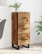 vidaXL Служебен шкаф с чекмедже Старо дърво 345 x 34 x 90 см