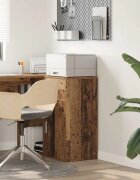 vidaXL Служебен шкаф с чекмедже Старо дърво 38 x 34 x 75 см