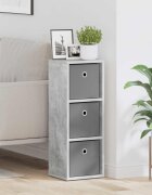 vidaXL Служебен шкаф с чекмедже Циментено сиво 255 x 22 x 695 см