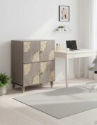 vidaXL Служебен шкаф с рафт с врата Сив и златен 60 x 33 x 75 cm