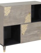 vidaXL Служебен шкаф Сив и златен 80 x 33 x 75 см