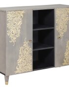vidaXL Служебен шкаф Сив и златен 90 x 33 x 75 см