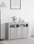 vidaXL Служебен шкаф Сив Сонома 116 x 30 x 75 см Инженерна дървесина