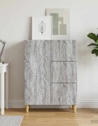 vidaXL Служебен шкаф Сив Сонома 66 x 345 x 90 см Инженерна дървесина
