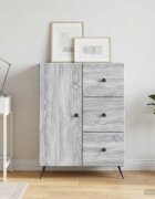 vidaXL Служебен шкаф Сива сонома 66 x 345 x 90 см Инженерна дървесина