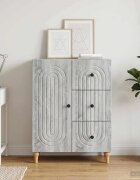 vidaXL Служебен шкаф Сива сонома 66 x 345 x 90 см Инженерна дървесина