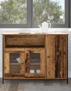 vidaXL Служебен шкаф Старо дърво 100 x 35 x 75 см