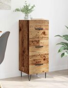 vidaXL Служебен шкаф Старо дърво 34 x 34.5 x 90 см Инженерна дървесина