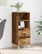vidaXL Служебен шкаф Старо дърво 34 x 34.5 x 90 см Инженерна дървесина