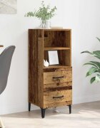vidaXL Служебен шкаф Старо дърво 34 x 34.5 x 90 см Инженерна дървесина