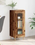 vidaXL Служебен шкаф Старо дърво 34 x 34.5 x 90 см Инженерна дървесина